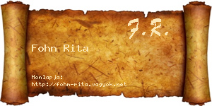 Fohn Rita névjegykártya