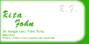 rita fohn business card